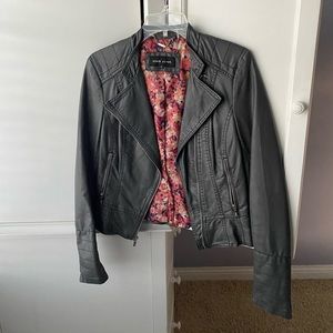 grey faux leather jacket